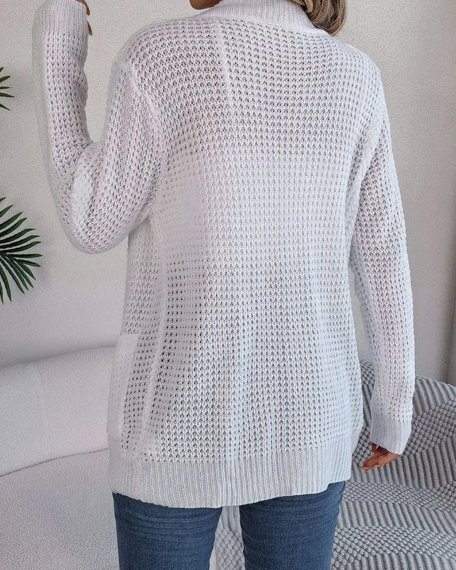 Open Front Long Sleeve Cardigan with Pockets