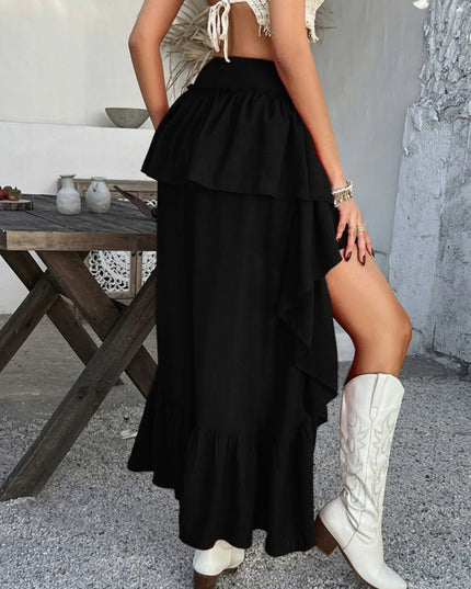 Devine High-Low Ruched Layered Skirt