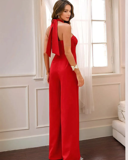 Halter Neck Wide Leg Jumpsuit