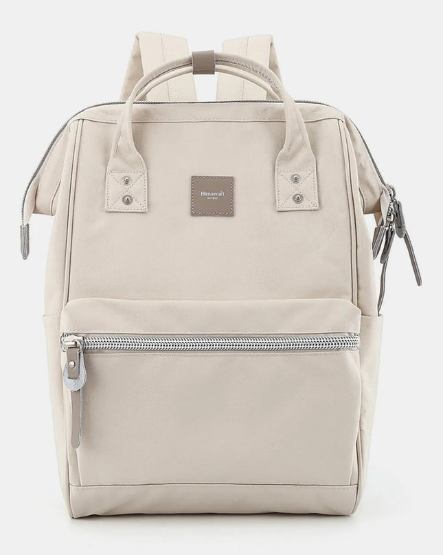 Himawari Water Resistant Canvas Backpack Bag with Side Pockets Beige One Size