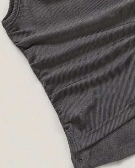 Side Tie Round Neck Tank and Pants Set