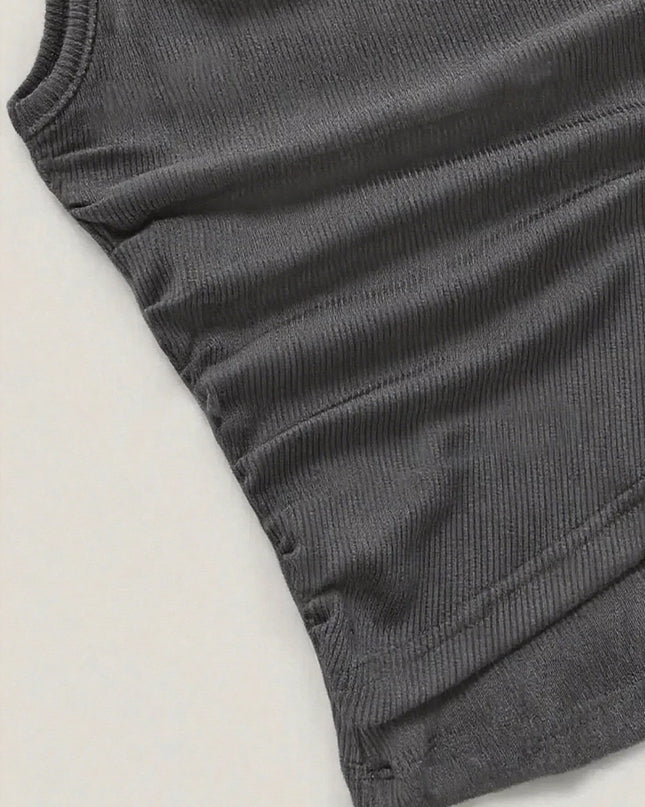 Side Tie Round Neck Tank and Pants Set