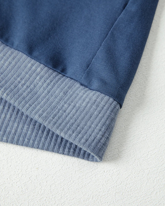 Contrast Knitted Colorblock Star Patchwork Oversize Long Sleeve Top