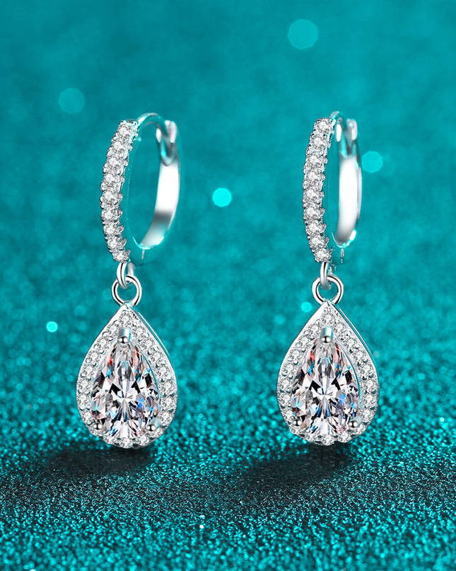Moissanite Teardrop Earrings 