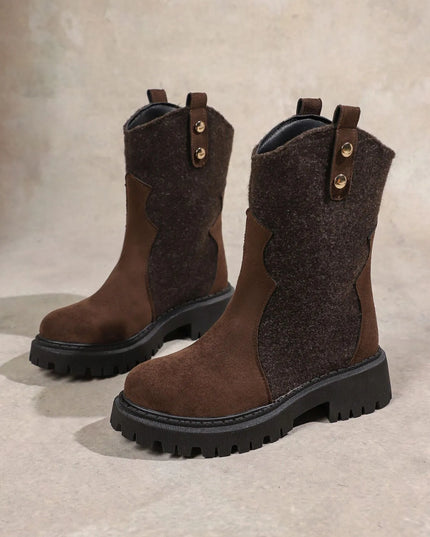 Round Toe Platform Boots