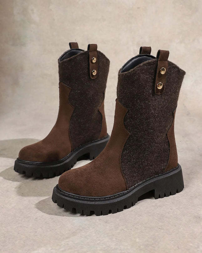 Round Toe Platform Boots