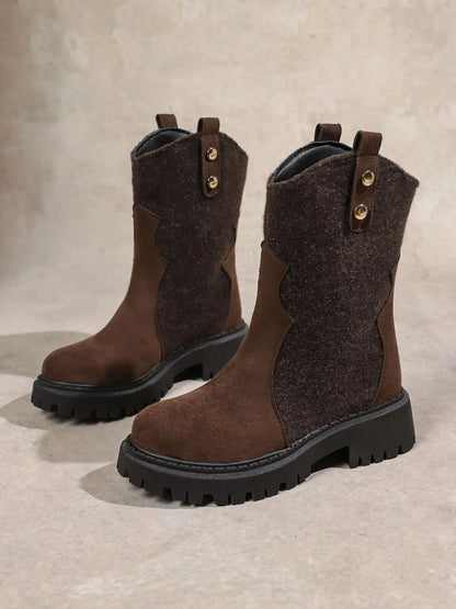 Round Toe Platform Boots