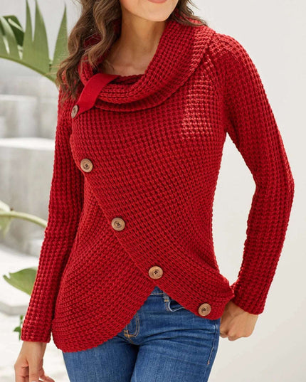 Full Size Texture Turtleneck Long Sleeve Sweater Plus Size