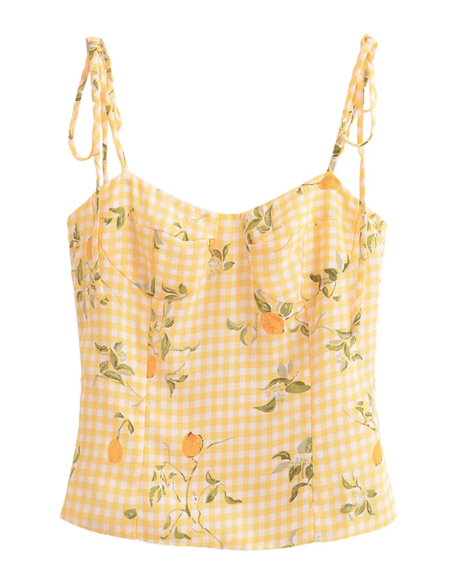 Printed Smocked Cami Top