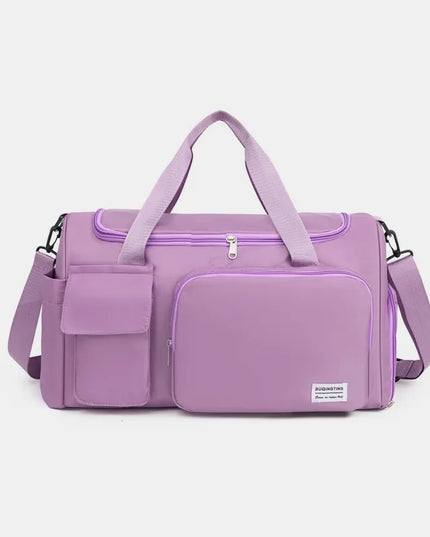 Oxford Cloth Detachable Strap Travel Bag Heliotrope Purple One Size