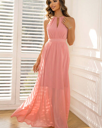 Tied Cutout Sleeveless Maxi Dress