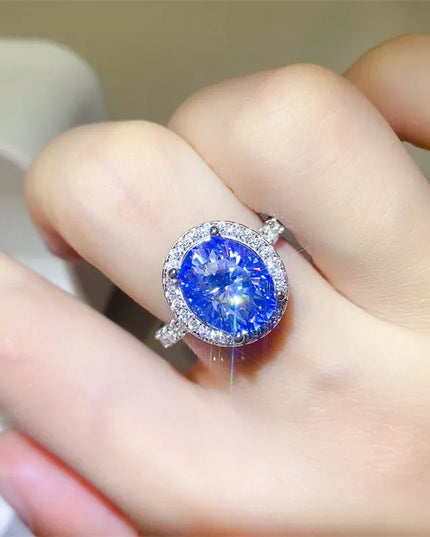 5 Carat Moissanite 925 Sterling Silver Ring Silver