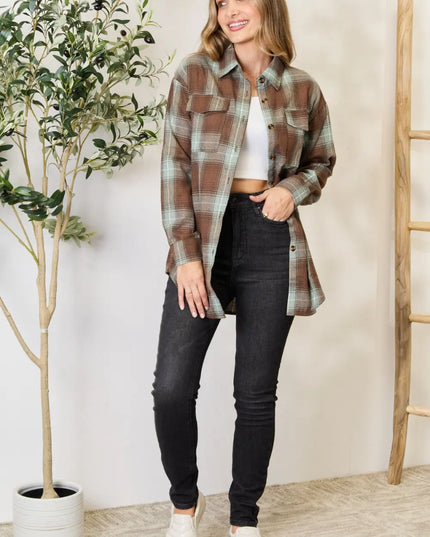 Mandy Plaid Dropped Shoulder Shirt