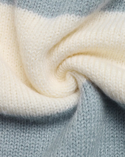 Drawstring Zip Up Striped Cardigan