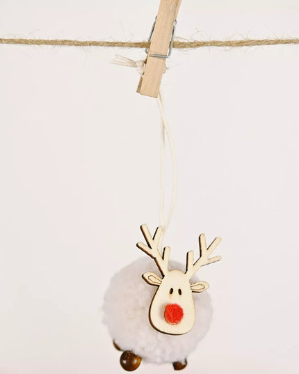 Christmas Reindeer Decorative Ornament White One Size