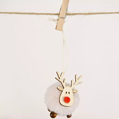 Christmas Reindeer Decorative Ornament White One Size