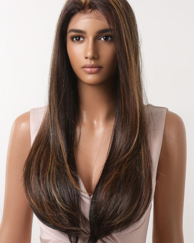 13*2" Lace Front Wigs Synthetic Long Straight 26" 150% Density 