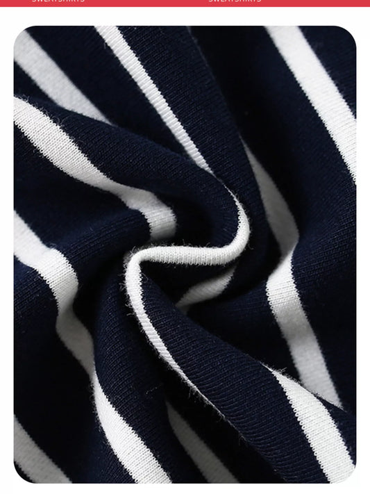 Children's Christmas Embroidered Striped Sweatshirt