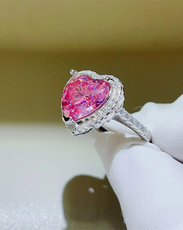 5 Carat Moissanite 925 Sterling Silver Heart Ring