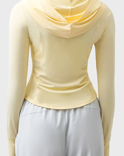 Millennia Pocketed Zip Up Hooded Long Sleeve Active Outerwear