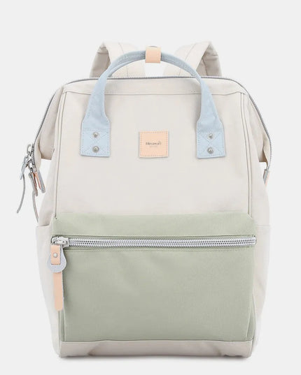 Himawari Water Resistant Canvas Backpack Bag with Side Pockets Cream Green One Size