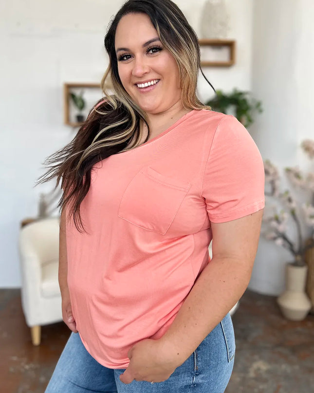 Basic Bae Bamboo Full Size V-Neck Short Sleeve T-Shirt