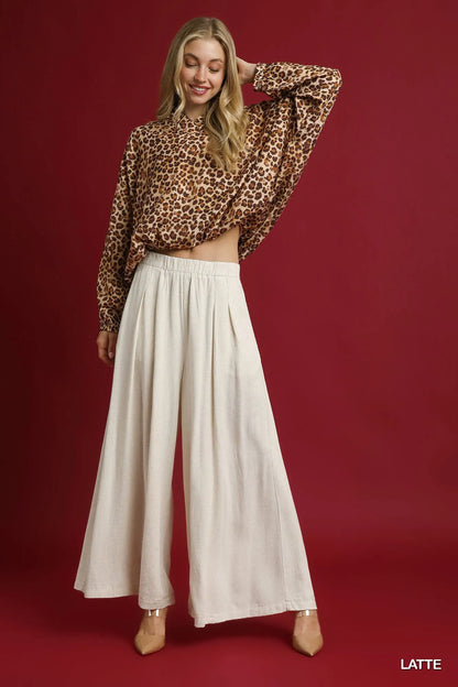 Umgee Leopard Print Balloon Sleeve Blouse
