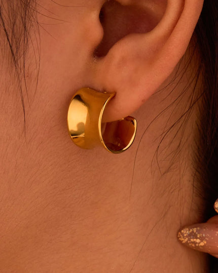 18K Gold-Plated Stainless Steel Geometric Earrings TypeA One Size