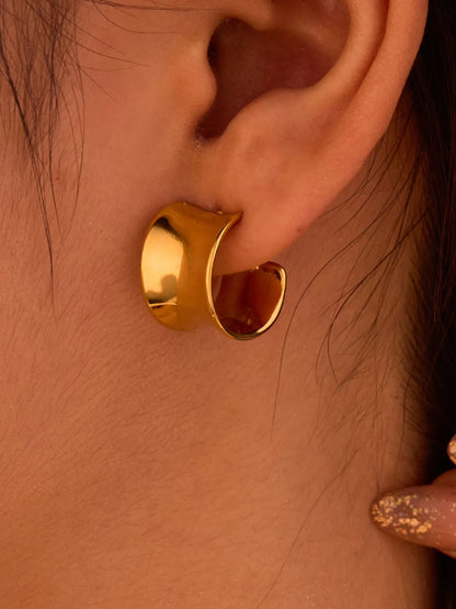 18K Gold-Plated Stainless Steel Geometric Earrings TypeA One Size