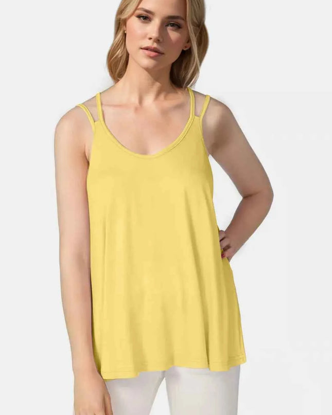 Basic Bae Bamboo Scoop Neck Double Spaghetti Straps Cami