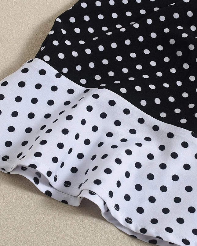 Polka Dot Ruffled Hem Dress