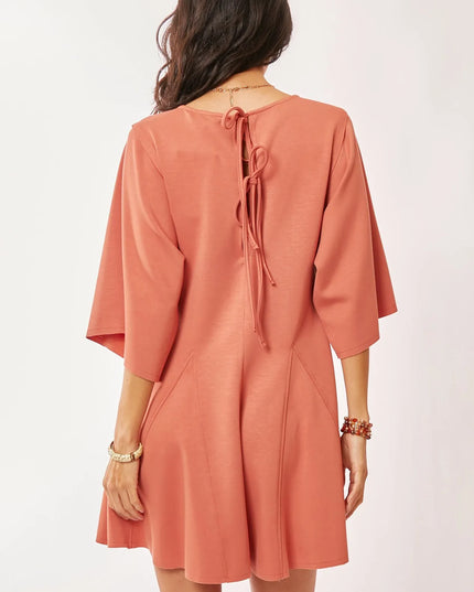 Davi & Dani Solid Draped Sleeve Ties Back Skort Romper