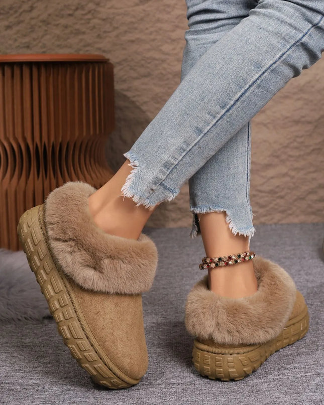 Faux Fur Lined Suede Winter Boots