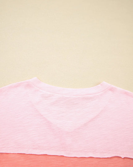 Flower Patched Exposed Seam Oversized T Shirt