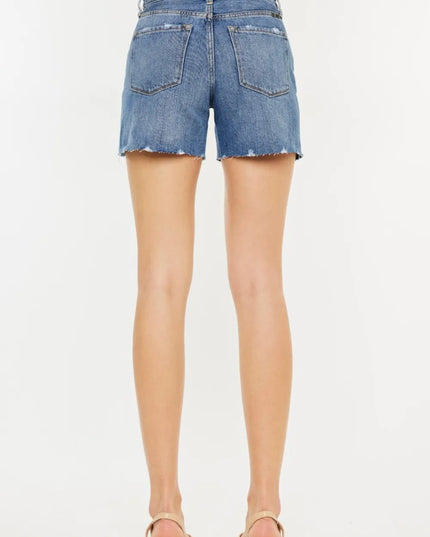 Kancan Distressed High Waist Denim Shorts
