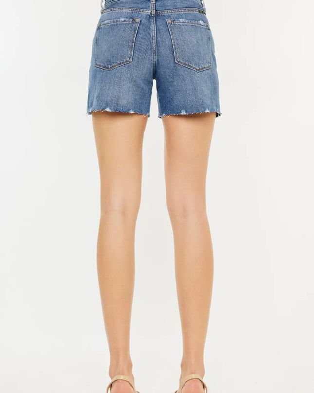 Kancan Distressed High Waist Denim Shorts