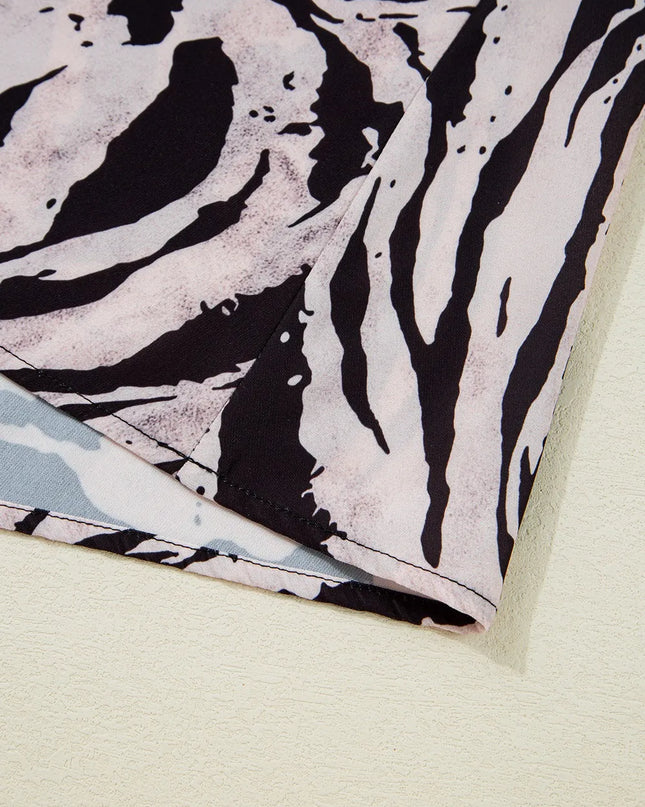 Abstract Print Tie Back Maxi Cami Dress