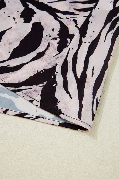 Abstract Print Tie Back Maxi Cami Dress