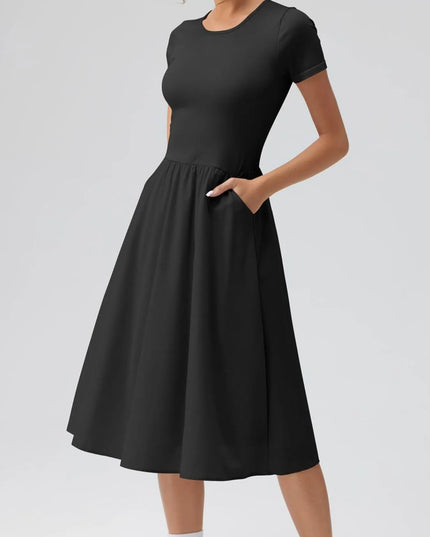 Round Neck Short Sleeve Dress