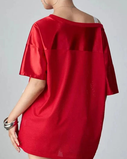 Oversized Number 98 Half Sleeve T-Shirt