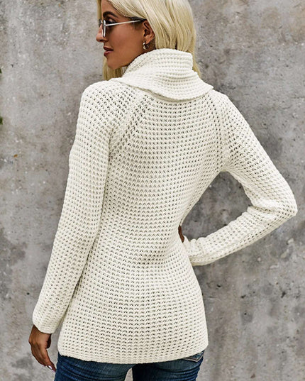 Full Size Texture Turtleneck Long Sleeve Sweater Plus Size