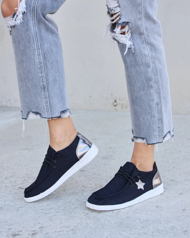 Forever Link Star Lace-Up Flat Sneakers