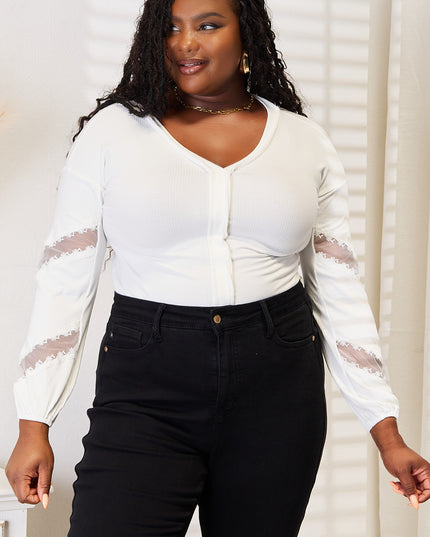 Double Take V-Neck Dropped Shoulder Blouse