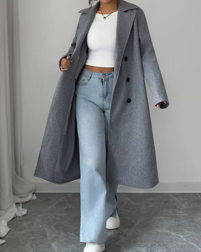 Double-Breasted Longline Coat