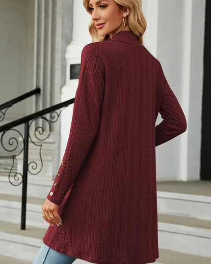 Open Front Long Sleeve Cardigan