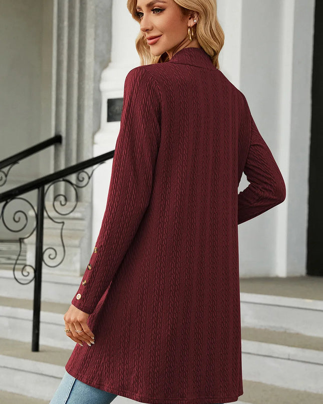 Open Front Long Sleeve Cardigan