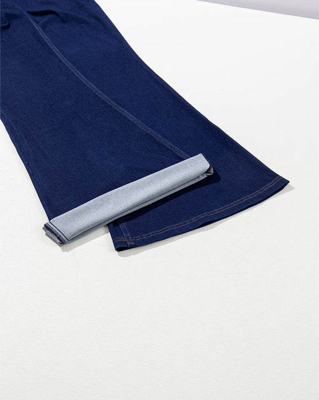 Asymmetric Waist Flare Jeans