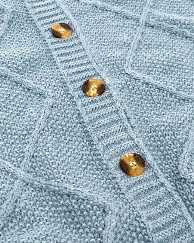 Button-Front Long Sleeve Cardigan