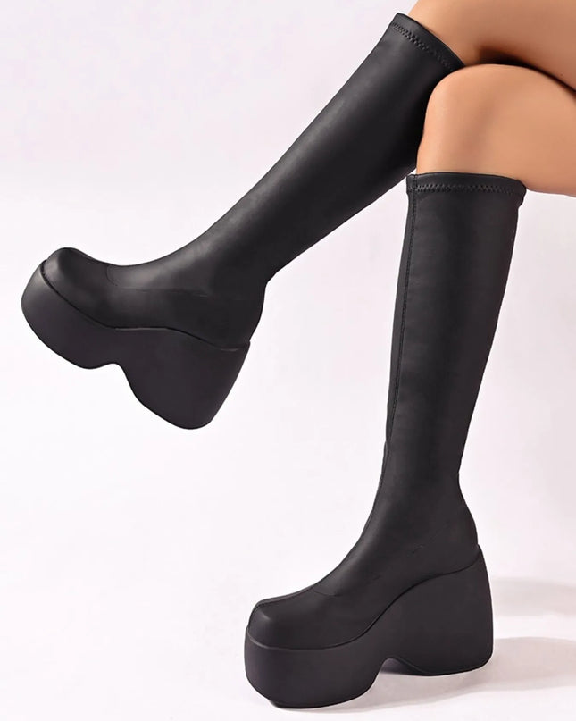 Round Toe Platform Boots