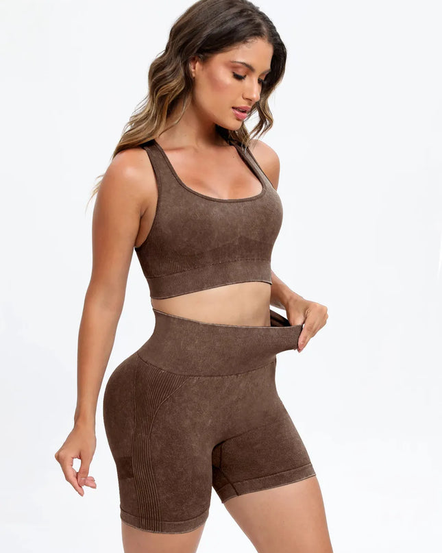 Scoop Neck Wide Strap Top and Shorts Active Set 